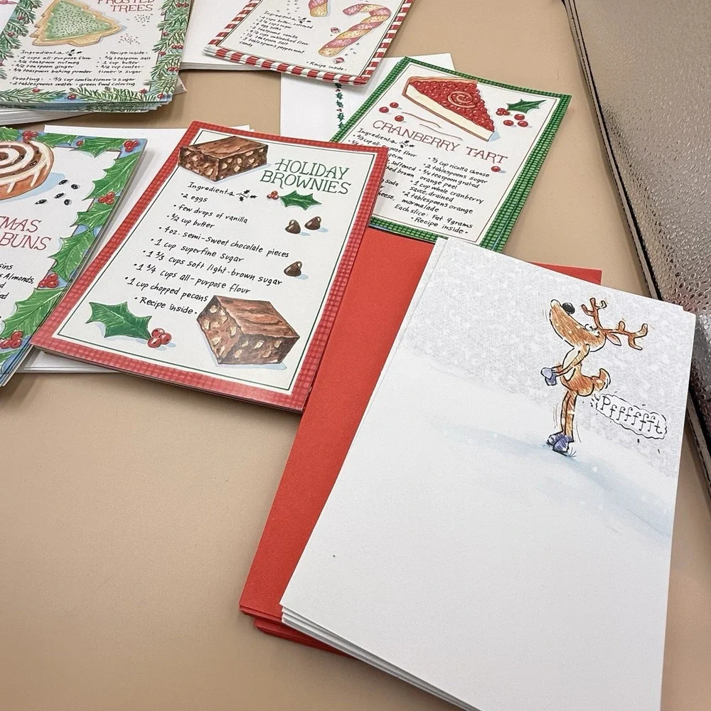 Vintage Christmas Cards Recipe Special American Greetings Hallmark Crown Lot 25+